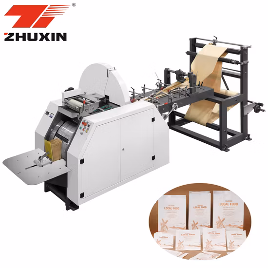 Fully Automatic High Speed Mechanical Square Flat Bottom/V Sharp Bottom Kraft Shopping Food Bread Paper Carry Bag Making Machine Low Price